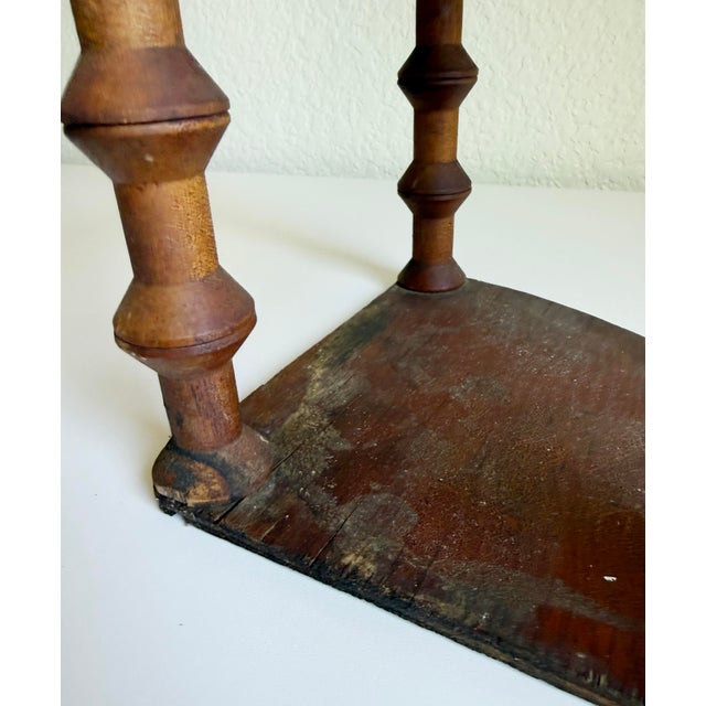 Antique Folk Art Spool Corner Shelf, Early 20th Century For Sale - Image 13 of 13