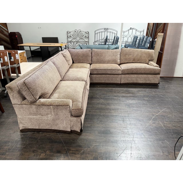 Design Plus Gallery presents a Leopard Print Crushed Velvet Sectional. This three-piece sectional is upholstered in...