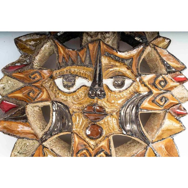 Zobel Ceramic, The Sun, 20th century. 20th-century ceramic sun by Zobel, mid-century design, circa 1960. D: 42 cm, D: 5 cm...