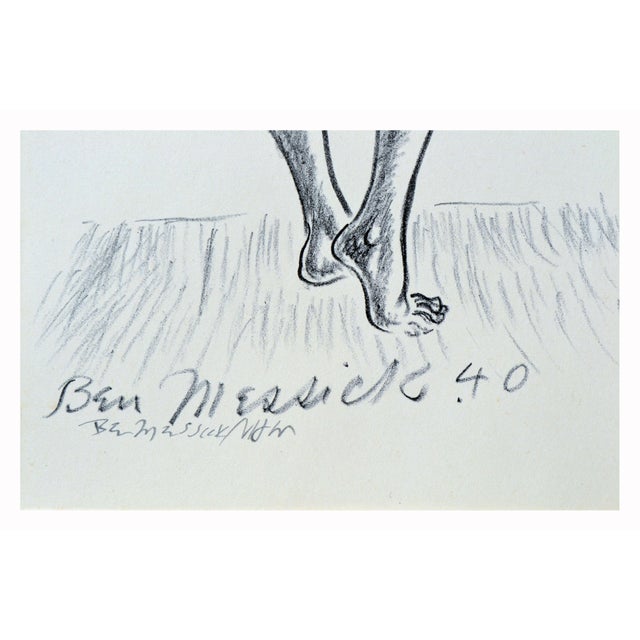 Figurative On the Beach - 1940s Baroque Style Figurative Print, Ink on Paper, Signed For Sale - Image 3 of 4