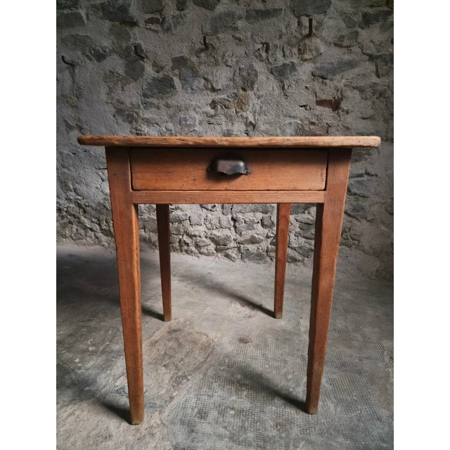 Wood French Pine Side Table with Drawer, 19th Century For Sale - Image 7 of 18