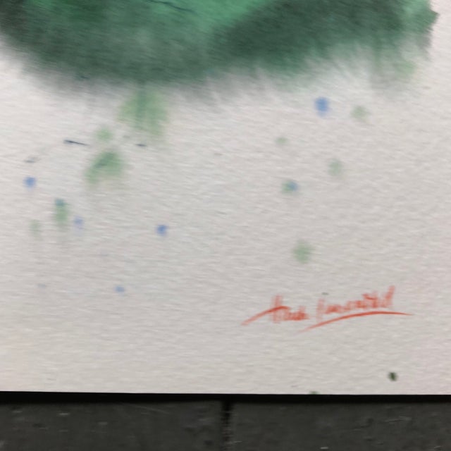 Original Hank Laventhal Abstract Watercolor Painting Signed “Unlikely
