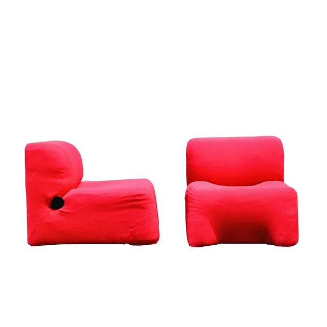 Set of Red Lounge Chairs Mod. Bubble by Carlo Bartoli for Rossi Dalbizzate, 1970s For Sale - Image 4 of 8