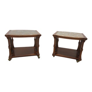 Mid-Century Mediterranean Marble Top Tables - a Pair For Sale