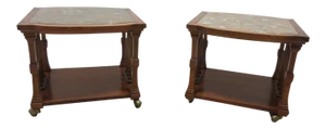 Mid-Century Mediterranean Marble Top Tables - a Pair
