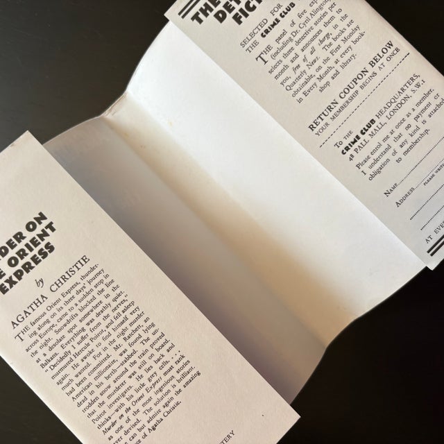 Paper Murder on the Orient Express Agatha Christie Poirot Facsimile Hardcover Book For Sale - Image 7 of 17