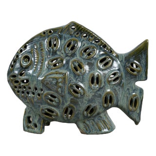 Vintage Luster Glazed Ceramic Fish For Sale
