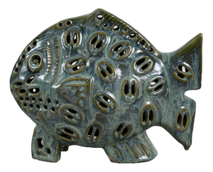 Vintage Luster Glazed Ceramic Fish