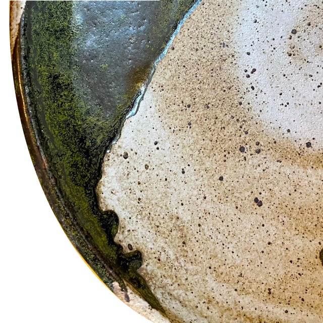 Abstract Wave 20" Stoneware Centerpiece Bowl - 1980's by Ken Edwards - Montana For Sale - Image 6 of 9