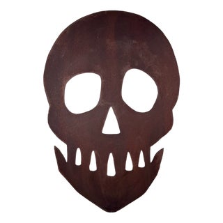 Monumental Steel Skull Wall Decoration, 1990s For Sale
