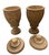 Rustic Hand-Turned Natural Wood Urns With Tiered Lids - Pair For Sale - Image 3 of 7