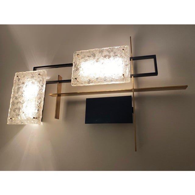 Exceptionnal, very large mid century wall light /sconce / sculpture manufactured in france around 1960-1965 featuring...