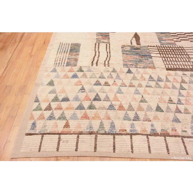 Textile Nazmiyal Collection Abstract Folk Art Contemporary Central Asian Area Rug For Sale - Image 7 of 8