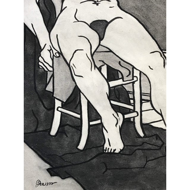 1940s 1940 Figurative Charcoal Drawing "Hand on Easel" John Bowers For Sale - Image 5 of 9