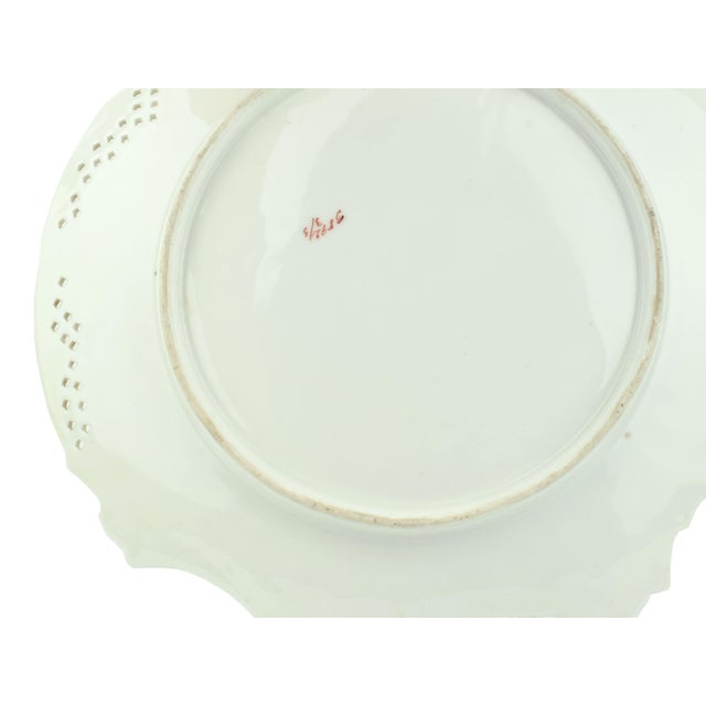 Antique White Early 20th Century Bavaria Hand Painted Floral With Pierced Edge and Gold Accent Trim Plates Set - 13 PCS For Sale - Image 8 of 9