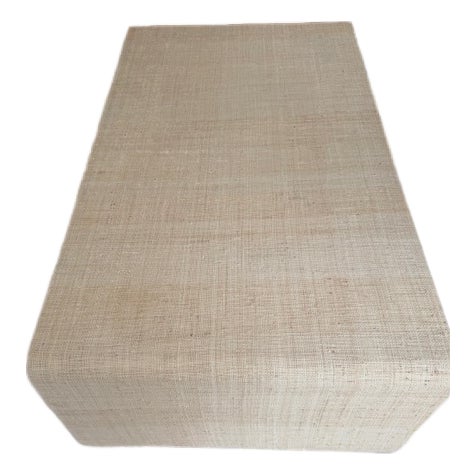 Crate & Barrel Meadow Grasscloth Coffee Table For Sale