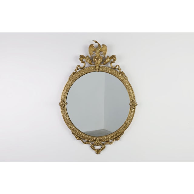 20th Century Neo‑Classical French Round Mirror in Copper Finish, 1970s For Sale - Image 11 of 11