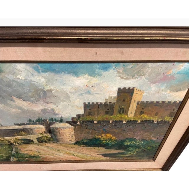 1960s Painting - Oil on Canvas Fortress Landscape by A. Karasylionis For Sale - Image 4 of 12