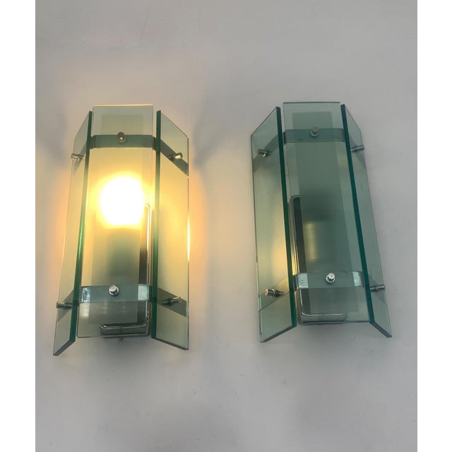 Glass Wall Lights from Veca, Italy, 1970s, Set of 2 For Sale - Image 3 of 6