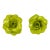 Francoise Montague Green Roses Resin Clip Earrings For Sale