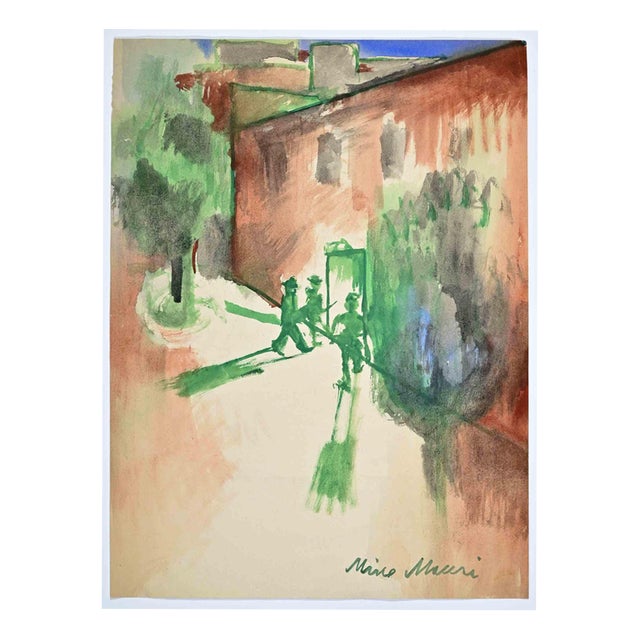 Mino Maccari, The Entry of the Soldiers, 1960s, Charcoal For Sale