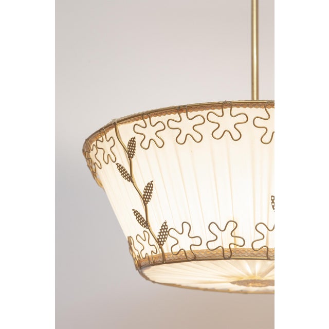 Swedish Modern Ceiling Lamp with Floral Elements, Sweden, 1940s For Sale - Image 6 of 16