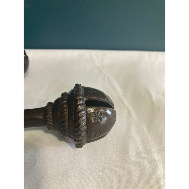 American Antique Cast Bronze Baby Rattles, Set of 2 For Sale - Image 3 of 6