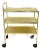 Mid Century Gold Aluminum Metal Folding Rolling Bar Cart Server With 3 Trays For Sale