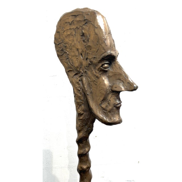 Giacometti School Bronze Male Figural Totem Sculpture, Museum Mounted, 20th C For Sale - Image 12 of 15