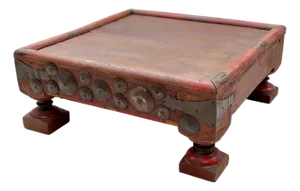 Wooden Side Table, Afghanistan, 1950s