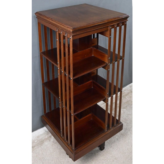 20th Century Mahogany Revolving Bookshelf, England For Sale - Image 13 of 18