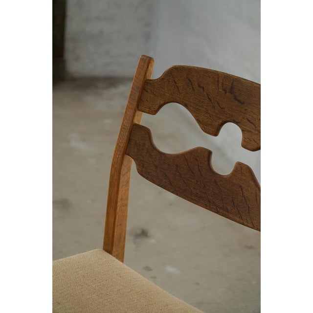 Vintage Razorblade Dining Chairs in Oak and Hessian by Henning Kjærnulf, 1960s, Set of 6 For Sale - Image 14 of 18