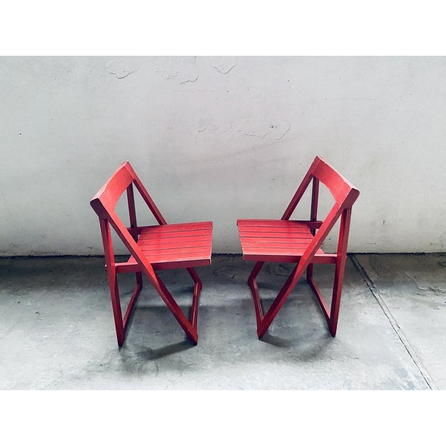 Vintage Trieste Folding Chairs by Aldo Jacober for Bazzani, Set of 2 For Sale - Image 15 of 18
