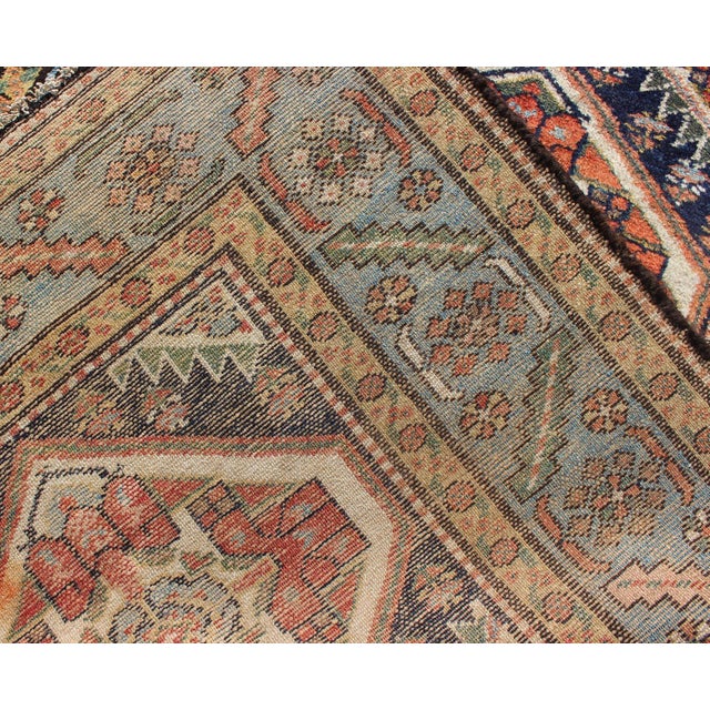 Textile Colorful 1920s Antique n.w. Persian Runner With Sub-Geometric Medallions 3'0"x13'7" For Sale - Image 7 of 7
