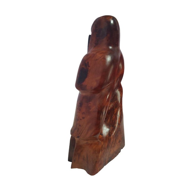 Wood Figurative Sculpture of Woman with Niqab in Wood, 1960s For Sale - Image 7 of 14