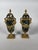 Pair of Louis XVI style green marble and gilt bronze cassolettes For Sale