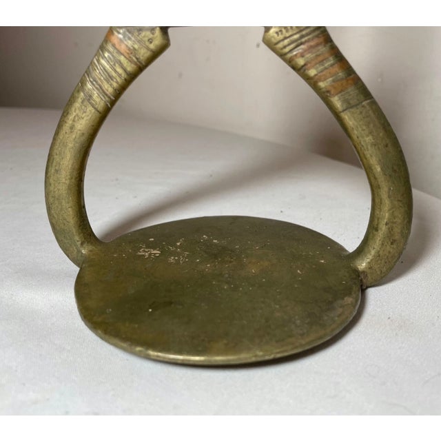 Antique 18th Century Handmade Brass Copper Engraved Riding Horse Foot Stirrup For Sale - Image 11 of 11