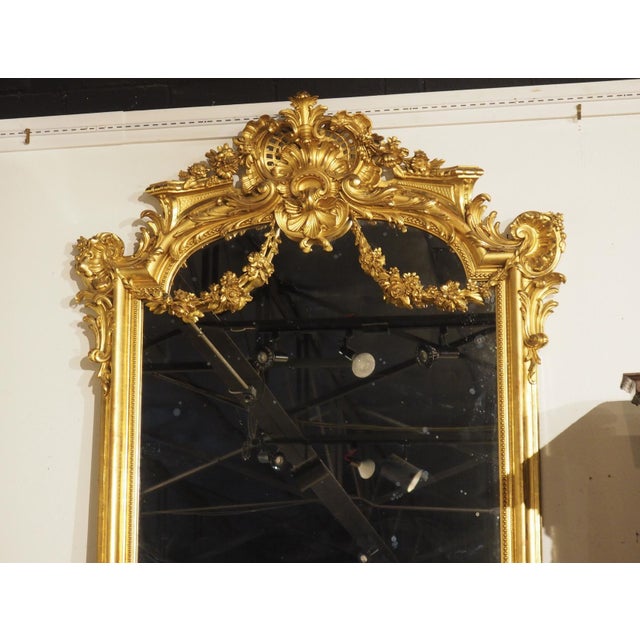 A Grand Antique French Napoleon III Gold Leafed Mirror, Circa 1860 For Sale - Image 18 of 18