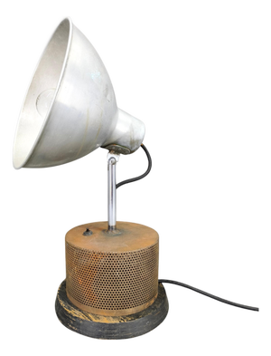 Industrial Table Lamp in Aluminium and Metal, Former Czechoslovakia, 1940s