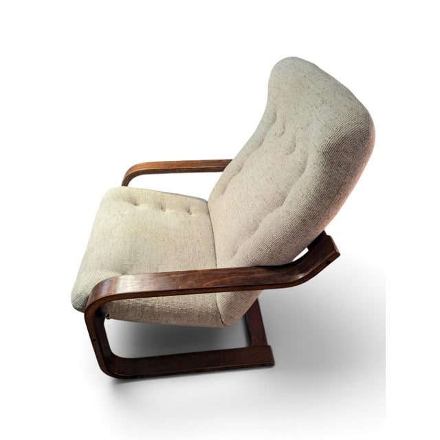Westnofa Furniture 1970s Mid Century Modern Westnofa Bentwood Lounge Chair and Ottoman For Sale - Image 4 of 8