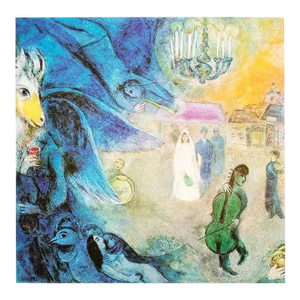 1972 After Marc Chagall "The Wedding Candles", Full-Color Parisian Print