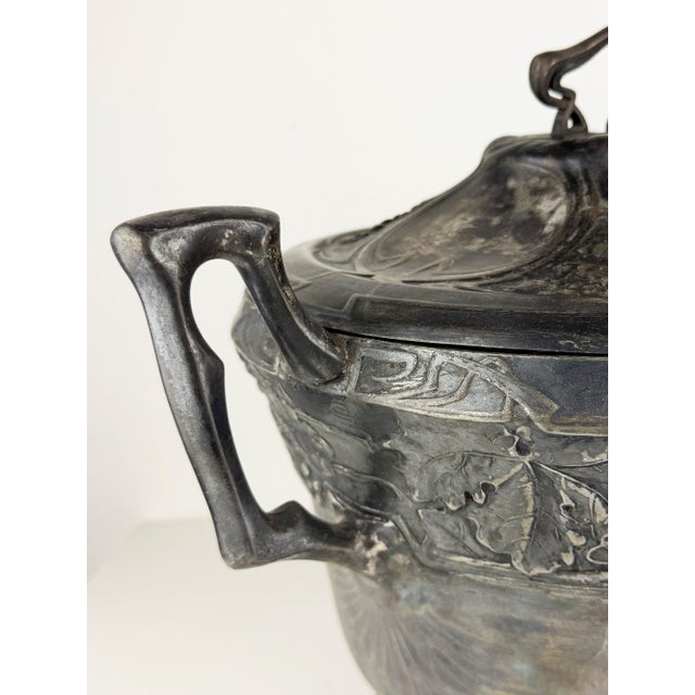 Metal Antique Art Nouveau German Pewter Soup Tureen from B&G Imperial Zinn, 1900 For Sale - Image 7 of 18