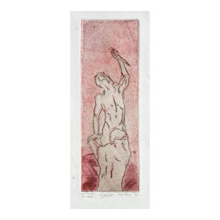 1975 Sue Cohen Male Nude Etching For Sale