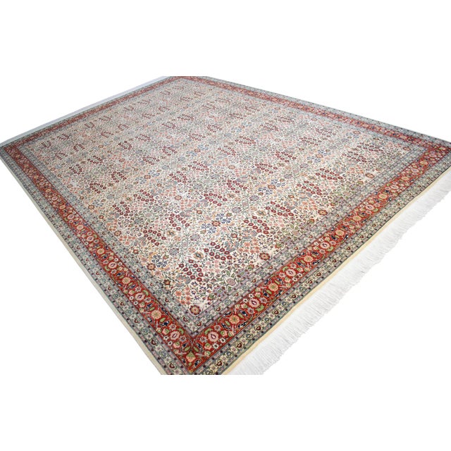 1970s 1970s Collectible Vintage Turkish Hereke Rug Hand Knotted Area Oversize Rug Large Living Room Rug - 10′8″ × 15′5″ For Sale - Image 5 of 18