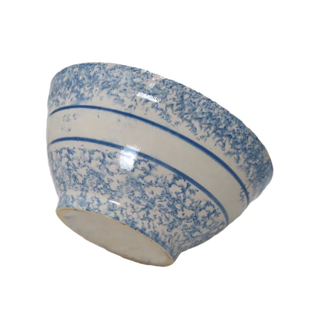 This Really is a Great Looking Authentic Antique American Stoneware Kitchen Mixing Bowl. Circa Very Late 19th Century. It...