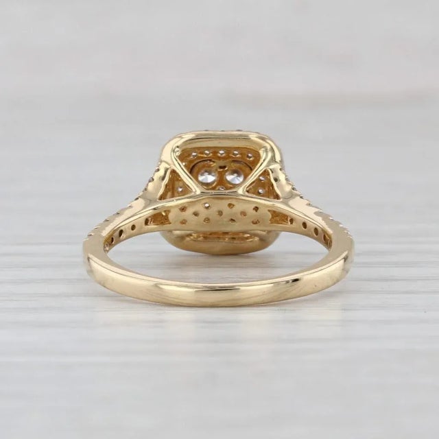 2010s 0.74ctw Round Diamond Engagement Ring 18k Yellow Gold Size 7 For Sale - Image 5 of 8