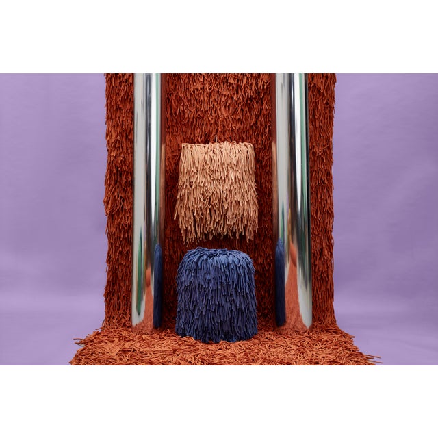 Pouf with wood structure and 100% cotton fabric TEAD foam with fibre-covered. Dimensions: Height: 45 Cm Diameter: 40 Cm...