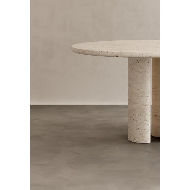 Roman Dining Table II in Navona Travertine by Paloma Editions For Sale - Image 6 of 7