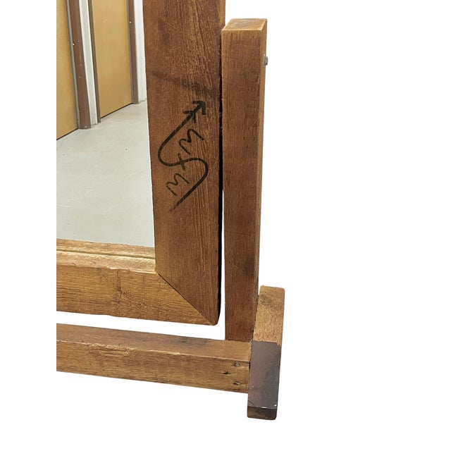 Charming rustic tabletop mirror featuring a handcrafted solid wood frame with clean geometric lines and a warm natural...
