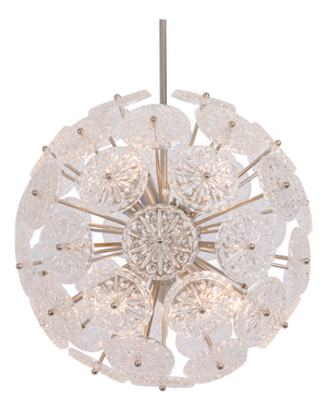 Floral Chrome Sputnik Chandelier, Germany, 1960s